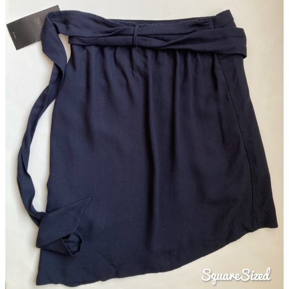 NEW ZARA Trafaluc Skirt navy asymmetrical XS - Picture 2 of 3